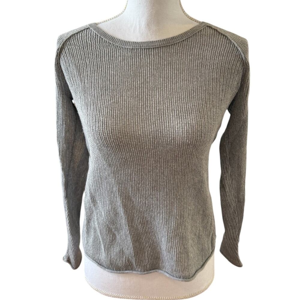 Velvet Graham & Spencer Lightweight Open Knit Spring Sweater Gray XS